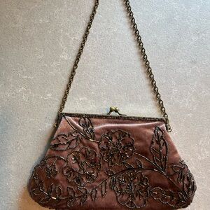 Elegant Delicate Small Purse Floral Beaded Chain strap